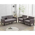 TYBOATLE 3-Piece Sofa Couch, Modern Linen Upholstered Sofa, 2-Piece Set (Loveseat & Chair) Sofa with Deep Seats for Living Room,Light Gray