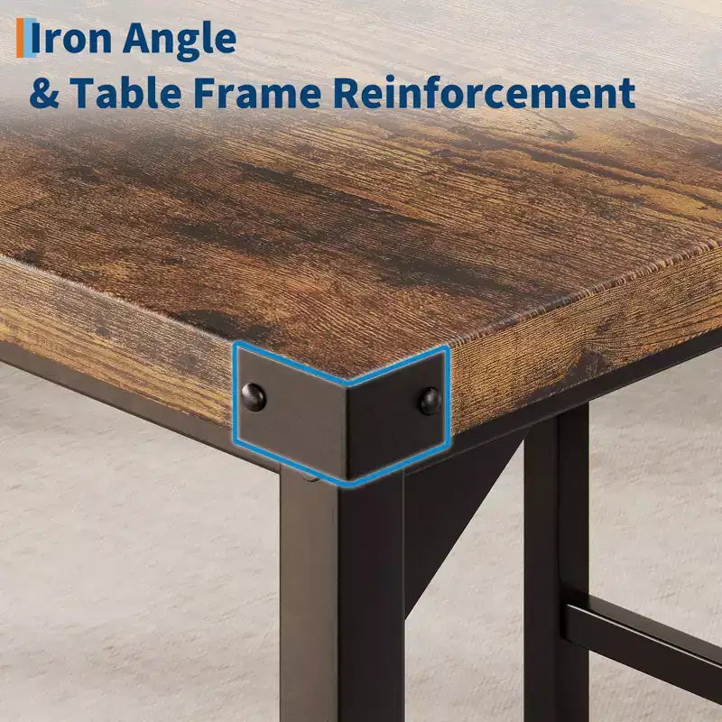 Ensemble de table à manger et 2 tabourets de bar rembourrés COZONY avec repose-pieds et dossier, idéal pour les petits espaces