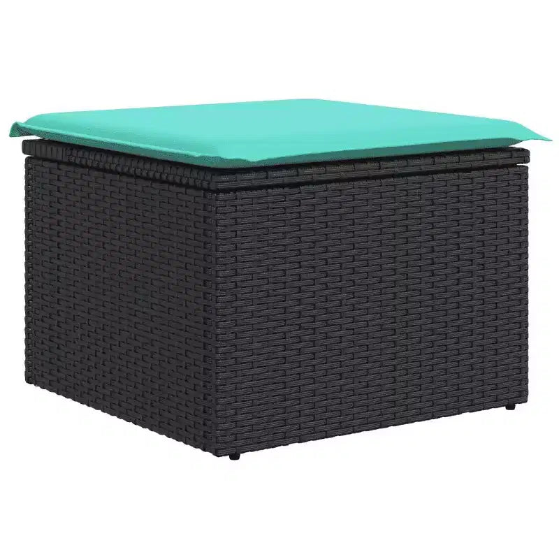 vidaXL Salon de jardin noir, bleu