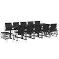 vidaXL Patio Dining Set Table and Chair Garden Outdoor Furniture Black Textilene