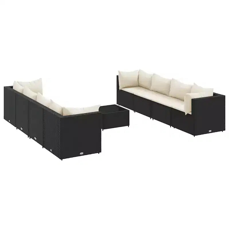 vidaXL Patio Lounge Set Set of 8 Black
