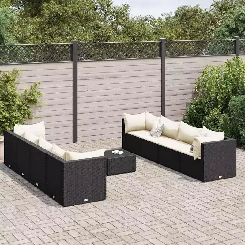 vidaXL Salon de jardin 8 pièces Noir