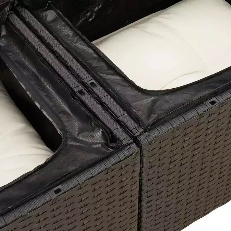 vidaXL Salon de jardin noir en résine tressée 8 pièces modulables