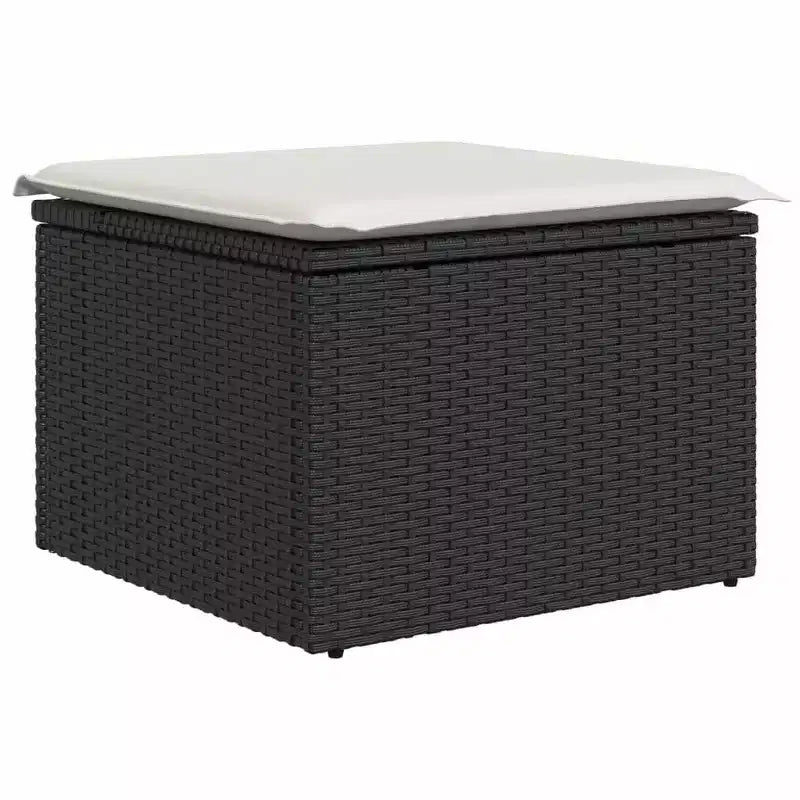 vidaXL Salon de jardin noir en résine tressée 8 pièces modulables