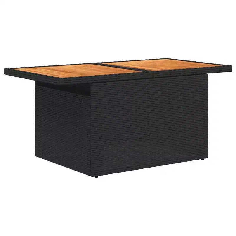 vidaXL Salon de jardin 9 pièces avec coussins Noir et bleu résine tressée