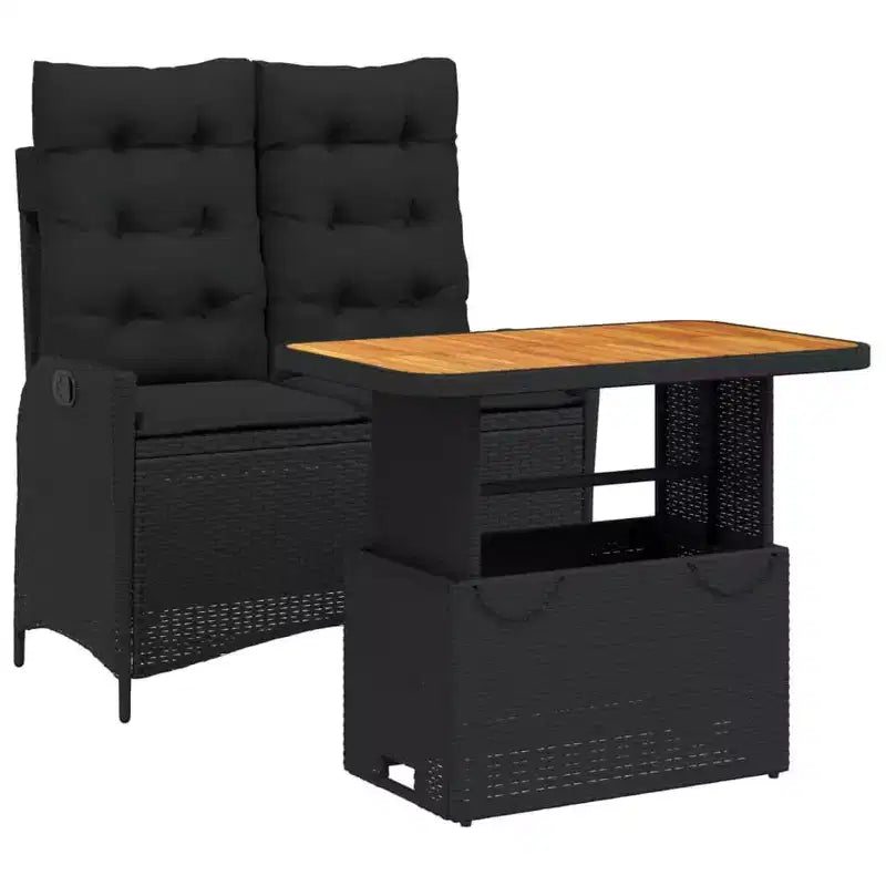 vidaXL Garden Dining Set Black and brown