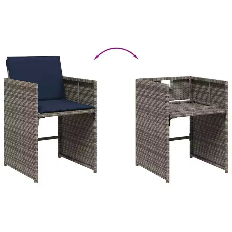 vidaXL Salon de jardin 8 pcs Gris