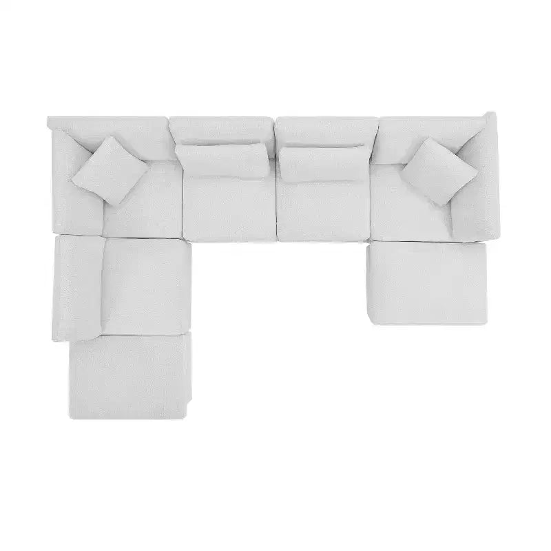 Canapés modulaires sectionnels réversibles rembourrés modernes 7 pièces Christopher Knight Home Blair avec 2 poufs