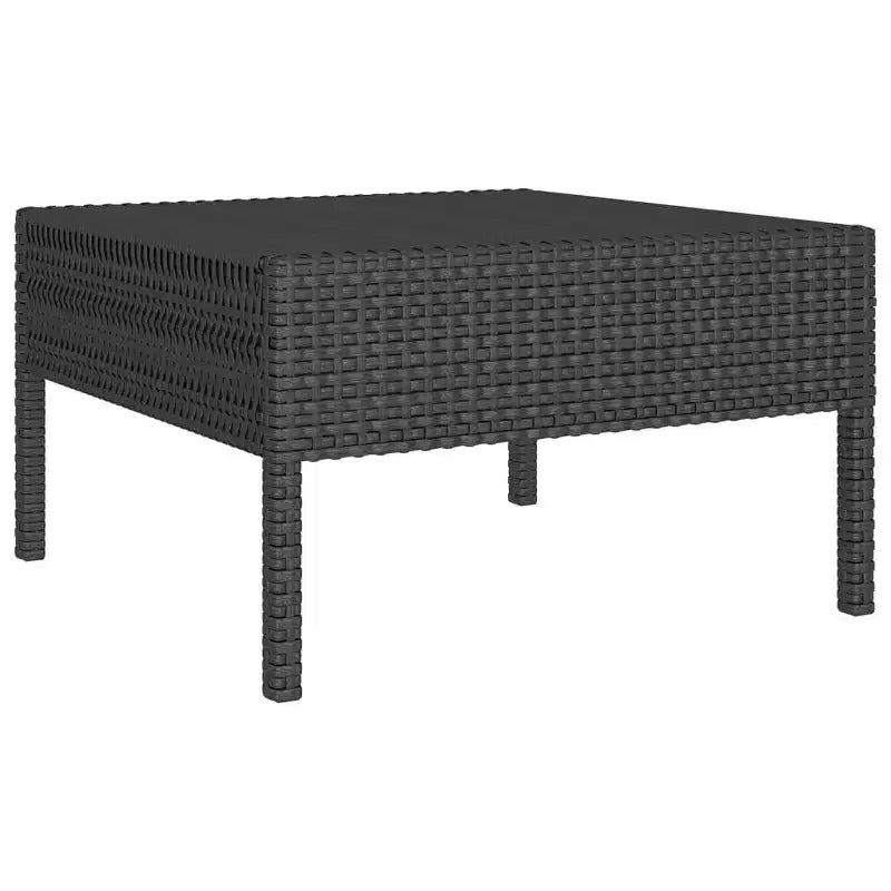 vidaXL Salon de jardin 8 pièces avec coussins, en rotin synthétique, résistant aux intempéries, structure en acier thermolaqué, design modulable, noir