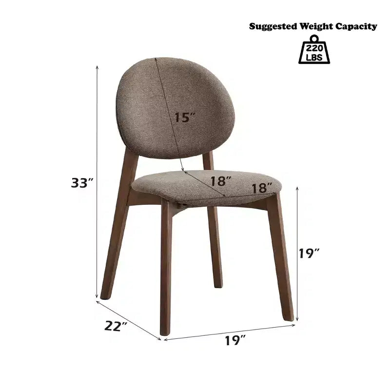 Ensemble de salle à manger 5 pièces GDFStudio Neihart en tissu et bois d'hévéa avec base incurvée