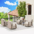 UPTIOT 6-Piece Wicker Outdoor Patio Conversation Set