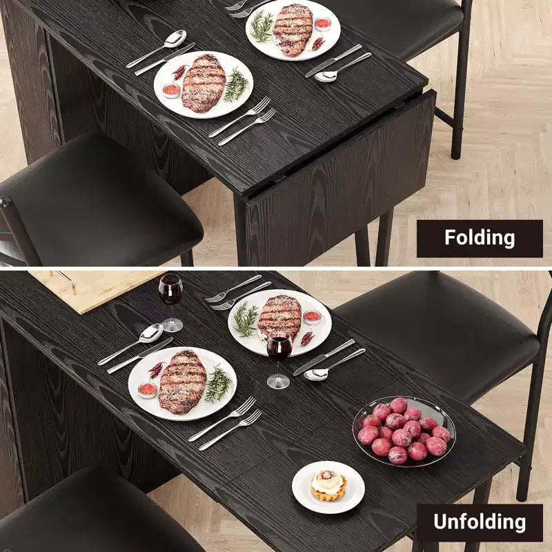 Ensemble table de bar et 2 chaises, table de bar haute de cuisine, ensemble de salle à manger en bois hauteur bar, étagères de rangement à 3 niveaux, 2 tabourets, pour petits espaces