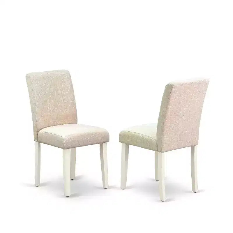 Ensemble de salle à manger rond 3 pièces Table de 20/42 pouces avec 2 chaises en lin - Tissu beige