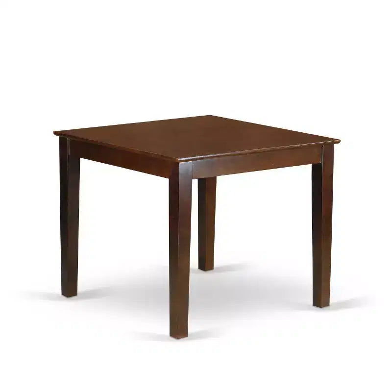 Ensemble de salle à manger rustique 5 pièces Table et chaises carrées - Tissu crème lin, pieds en acajou - Meubles de cuisine de maison