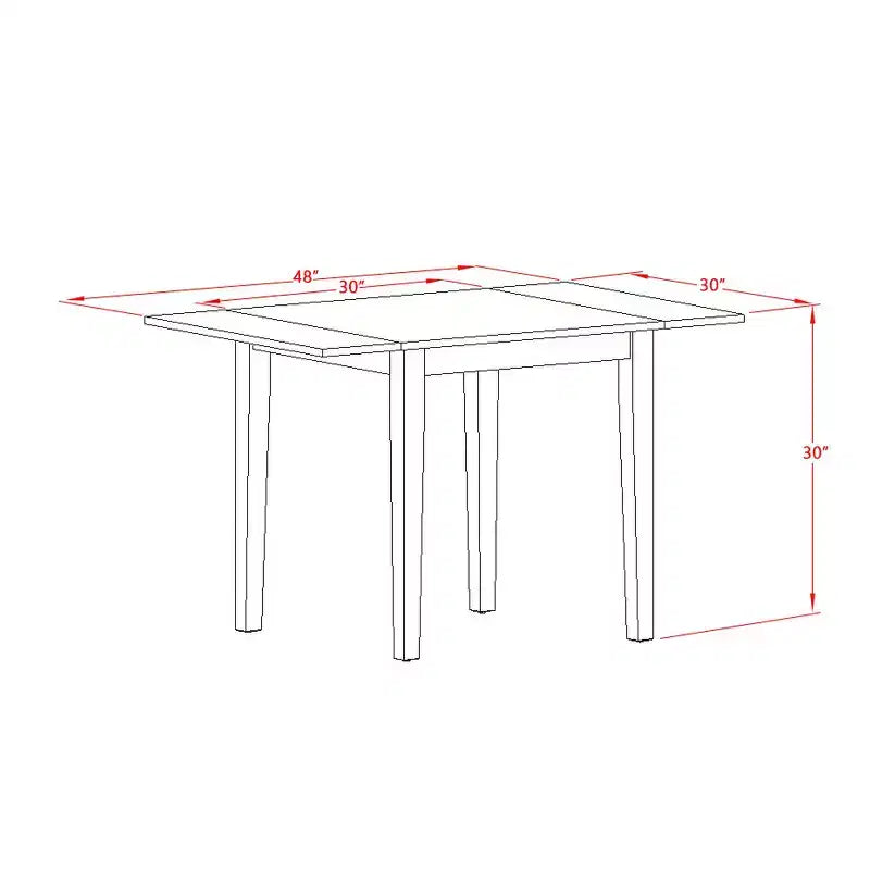 Ensemble de table à manger HomeStock 3 pièces, plateau en bois massif finition acajou