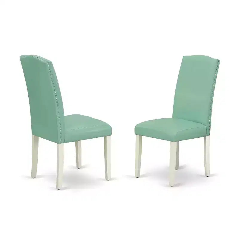 Ensemble table de cuisine ronde 3 pièces table de 42 po avec rallonges et 2 chaises Parsons – Ensemble de salle à manger moderne