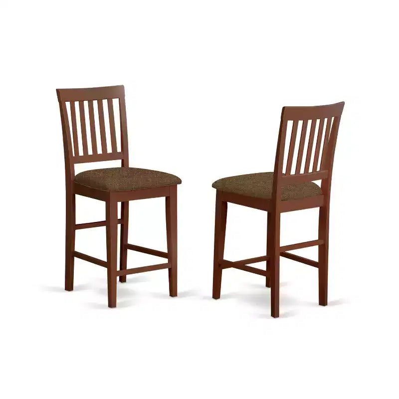 Ensemble de salle à manger hauteur comptoir 5 pièces table et tabourets – Fini cerisier laiteux – Style ferme moderne
