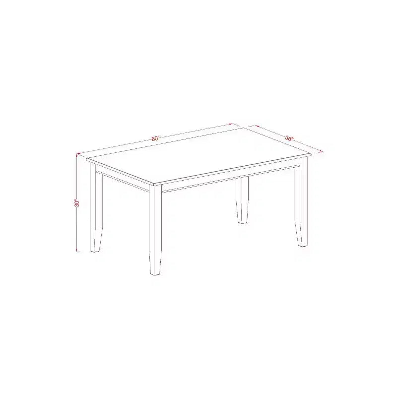 Table de salle à manger HomeStock 7 pièces rectangulaire en bois massif finition acajou avec 6 chaises à dossier à lattes