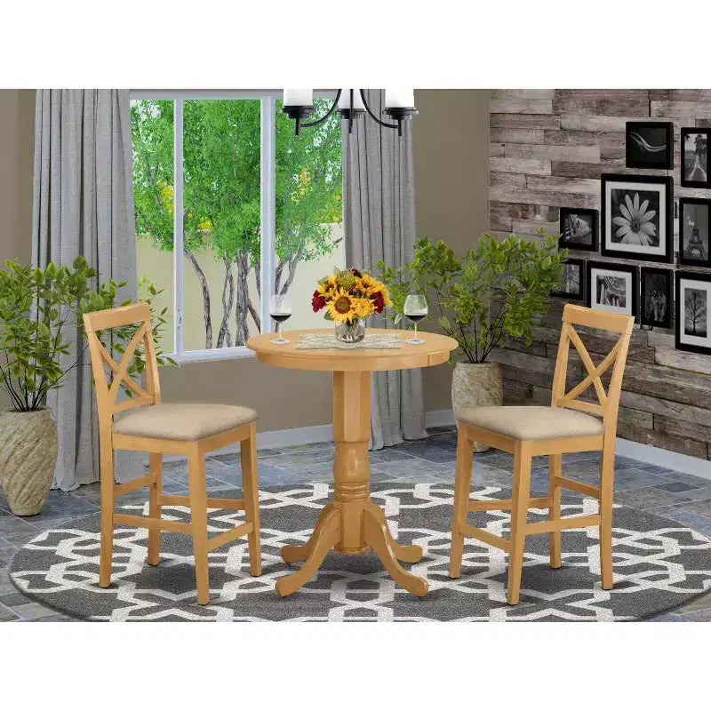 Ensemble table hauteur comptoir – Chaises de dînette et table de bar – Ensemble de salle à manger moderne pour cuisine