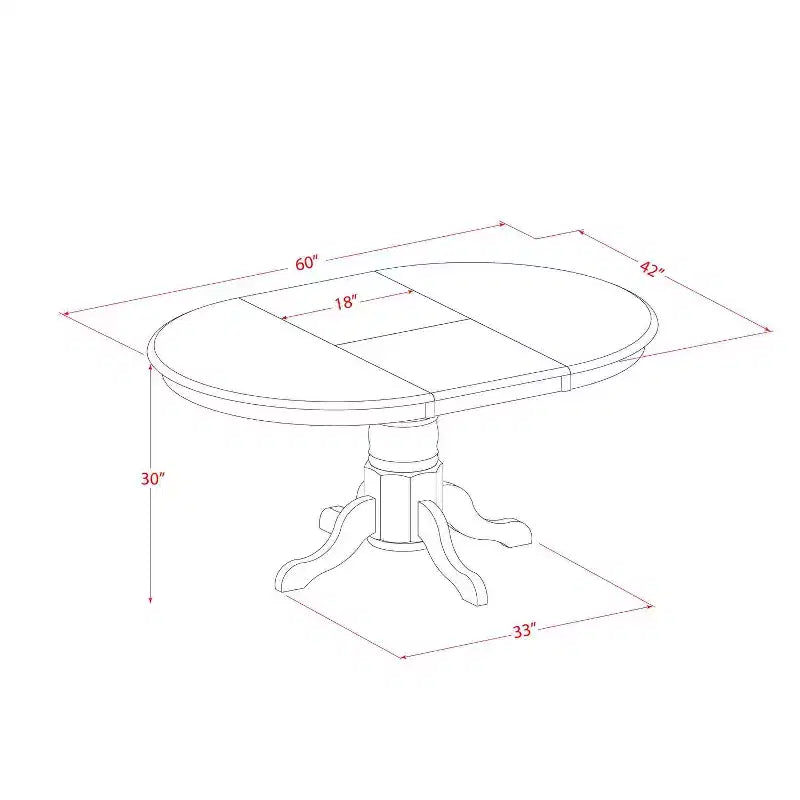 Ensemble table à manger ovale 5 pièces - Table et 4 chaises de style Renaissance - Mobilier de salle à manger élégant