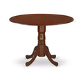HomeStock 3-Piece Round Mahogany Finish Solid Wood Top Dining Table with 2-Chairs