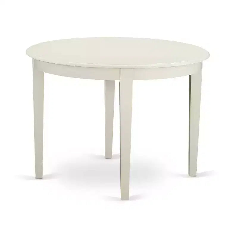 Ensemble de salle à manger nordique - Table et chaises 3 pièces - Table ronde de 42 pouces - Finition blanc lin - Meubles modernes