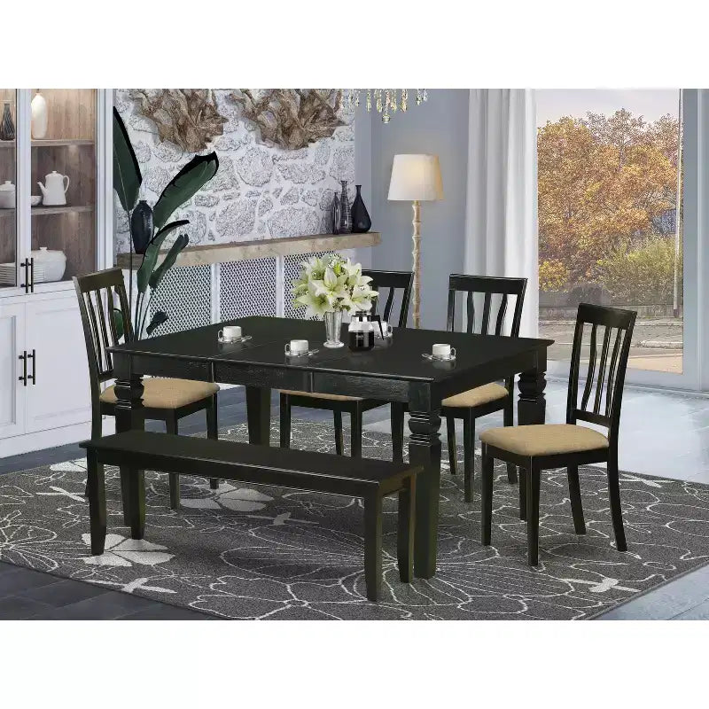 Ensemble table de salle à manger avec chaises - Ensemble de 7 pièces pour cuisine et salle à manger