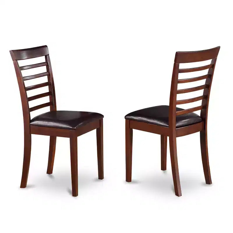 Ensemble de salle à manger 5 pièces - Table carrée et chaises - Finition acajou - Meubles de cuisine et salle à manger