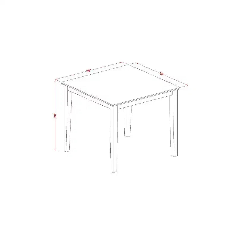 Ensemble de salle à manger 5 pièces - Table carrée et chaises - Finition acajou - Meubles de cuisine et salle à manger