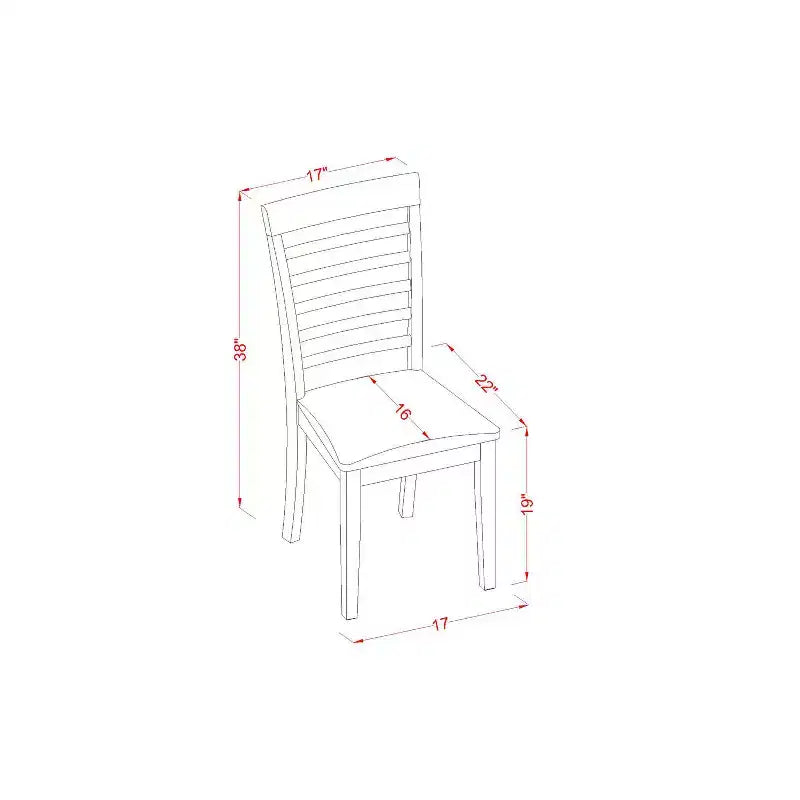 Ensemble de salle à manger 5 pièces - Table carrée et chaises - Finition acajou - Meubles de cuisine et salle à manger