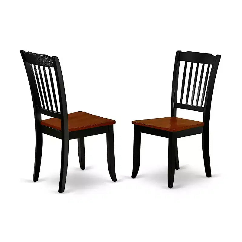Ensemble de salle à manger 3 pièces HomeStock, table en bois massif à finition noire et cerise