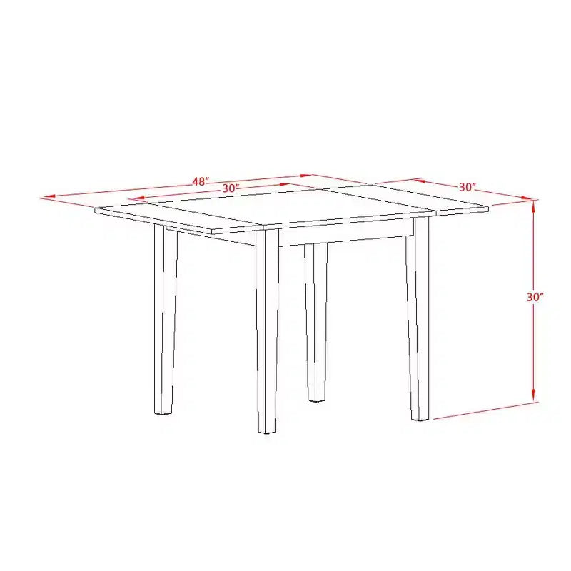 Ensemble de salle à manger 3 pièces HomeStock, table en bois massif à finition noire et cerise
