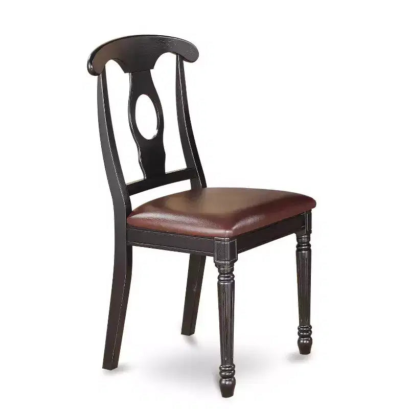 Ensemble table et chaises de salle à manger pour 8 personnes - Bois massif - Finition cerisier - Décoration intérieure