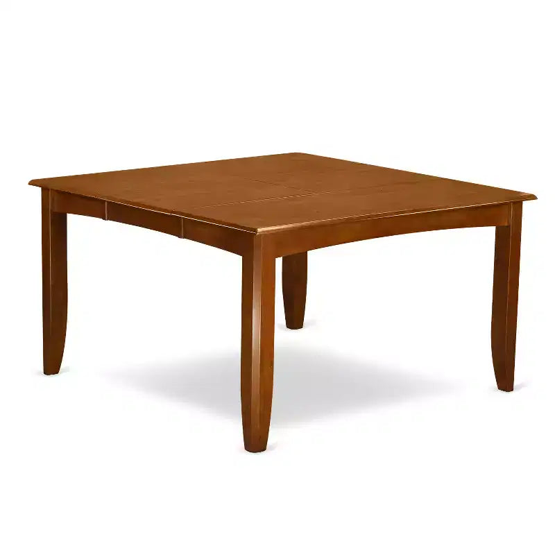 HomeStock 9-Piece Square Saddle Brown Finish Solid Wood Top Dining Table with 8-Chairs
