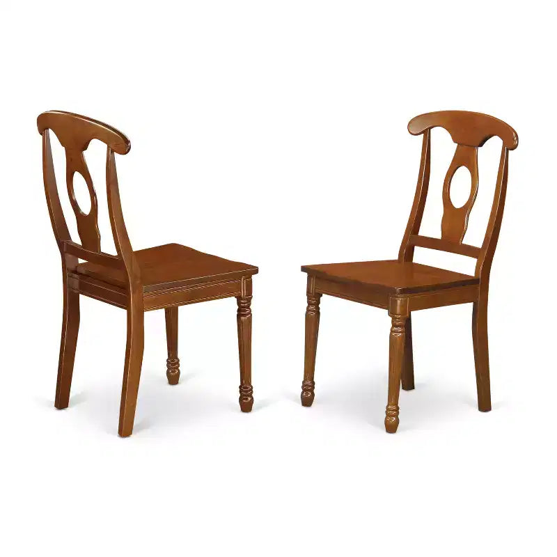 Table à manger 9 pièces HomeStock en bois massif finition marron selle avec 8 chaises