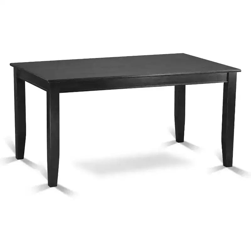 5-Piece Black Finish Solid Wood Top-Rectangular Upholstered Dining Room Set-Seats 4
