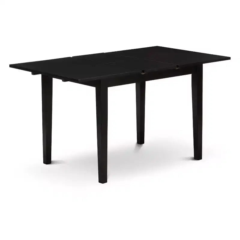 Ensemble de salle à manger 3 pièces avec table rectangulaire à plateau en bois massif finition noire