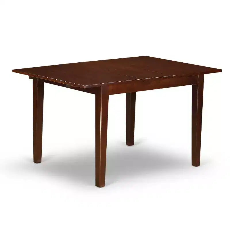 Ensemble de salle à manger 5 pièces, table rectangulaire avec rallonge et 4 chaises Parsons - Similicuir marron