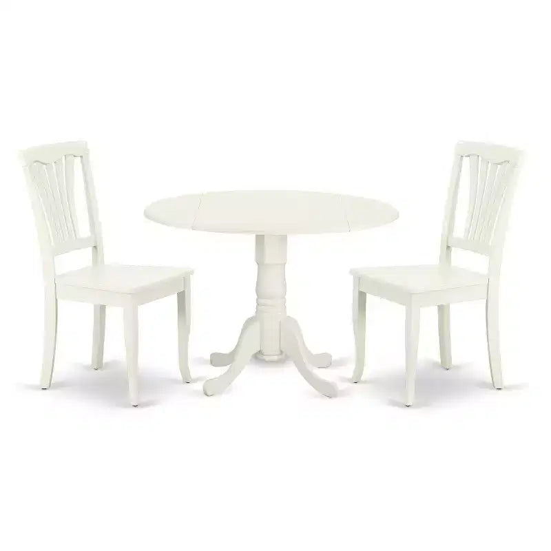 Round Dining Table Set for 4 - 3 Piece Table & Chair Set - 42 Inch Small Space Dining Room Furniture