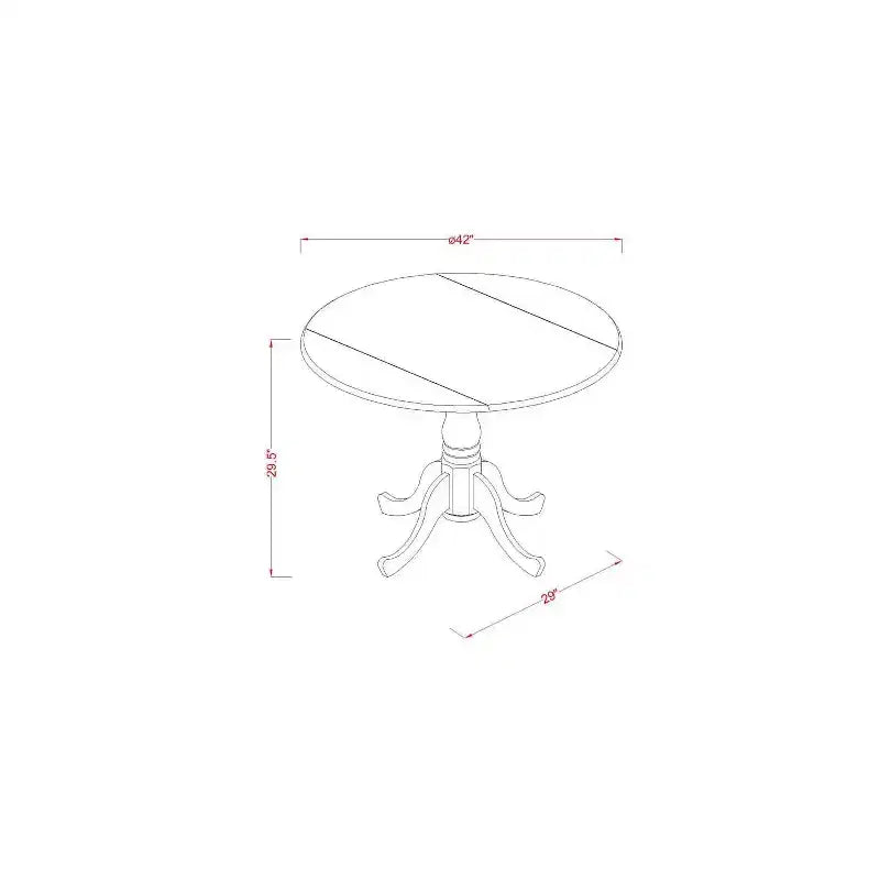 Ensemble table à manger ronde pour 4 – Ensemble table et chaises 3 pièces – Meuble de salle à manger gain de place de 42 po