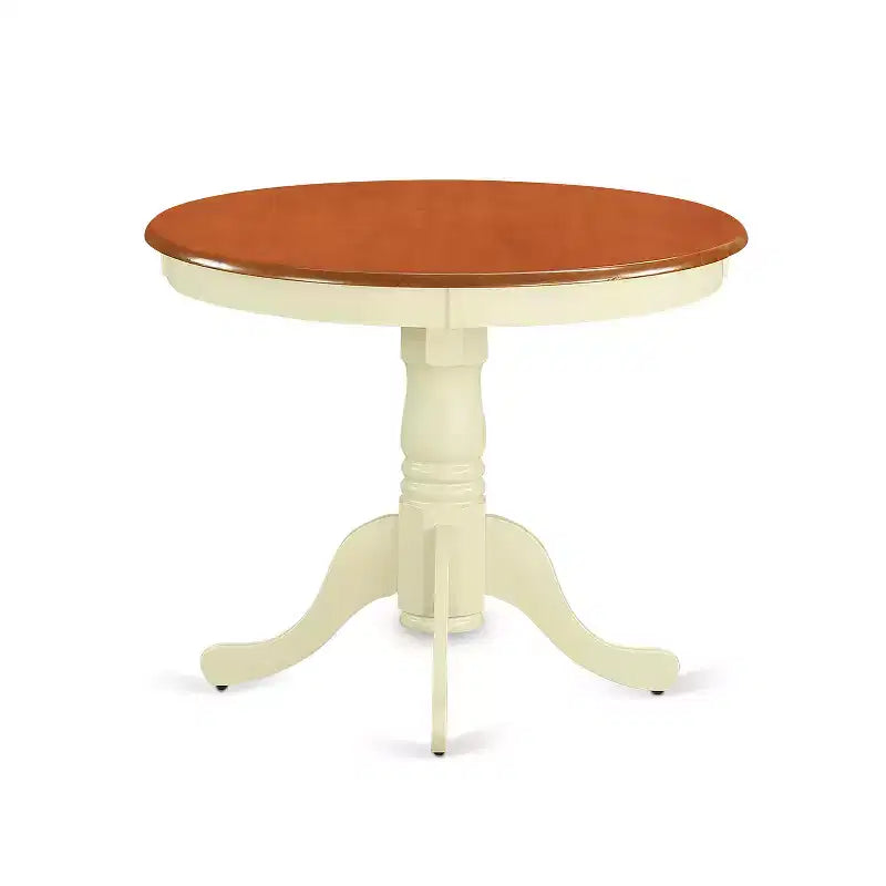 Kitchen Table Set 3 Piece - Dining Table with 2 Chairs - Buttermilk & Cherry Finish - Eclectic Design