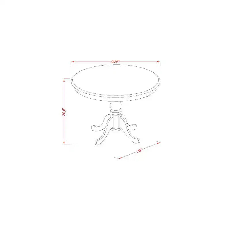 Ensemble de salle à manger 3 pièces – Table de salle à manger avec 2 chaises – Finition crémeuse et cerisier – Design éclectique