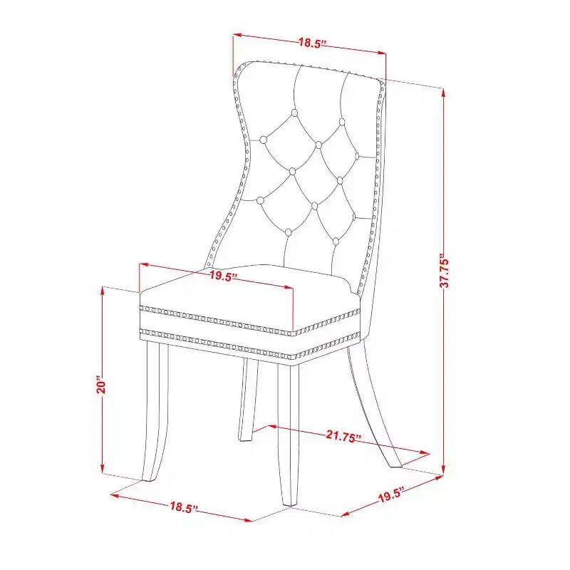 Ensemble de salle à manger capitonné rond 3 pièces en bois massif finition acajou – 4 places
