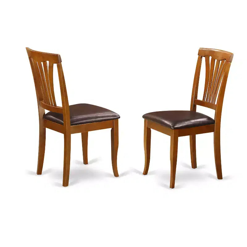 Ensemble de salle à manger ovale 5 pièces avec plateau en bois massif finition marron selle et 4 chaises avec