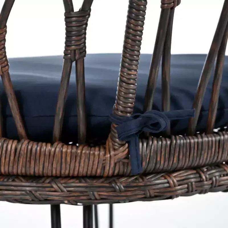 GDFStudio Tony Ensemble de loisirs 3 pièces en rotin pour extérieur avec chaises et table ronde en verre