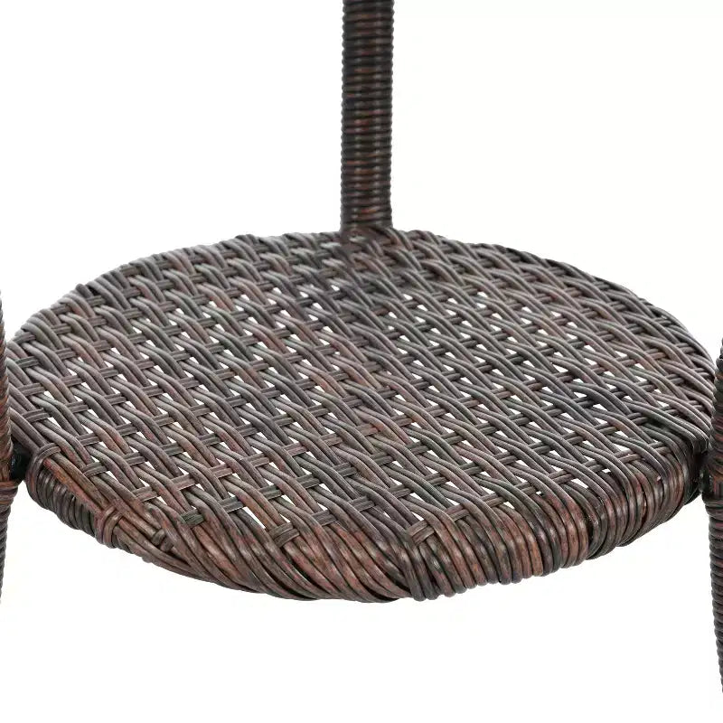 GDFStudio Tony Ensemble de loisirs 3 pièces en rotin pour extérieur avec chaises et table ronde en verre