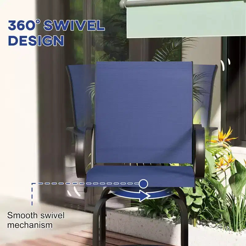 Lot de 2 tabourets de bar d'extérieur, chaises de bar pivotantes à 360 degrés, 26,75 x 29,5 x 48,5