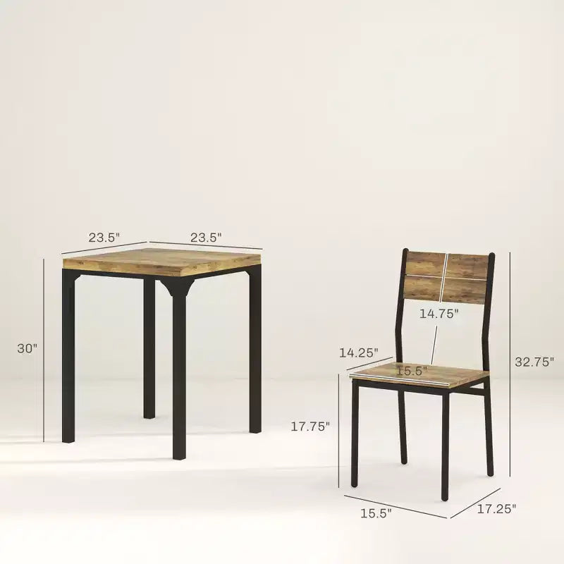 Ensemble de salle à manger 3 pièces pour 2, ensemble de table à manger pour coin petit-déjeuner, petit espace, appartement, gain de place