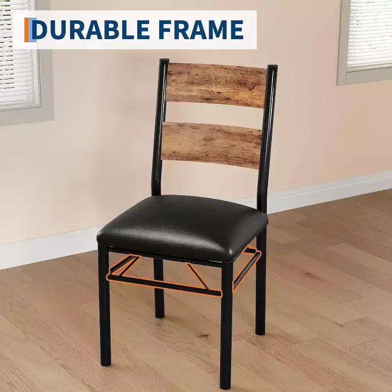 Ensemble Table et Chaises de Salle à Manger Rond pour 4 Personnes, Table de Cuisine et Chaises Circulaires en Bois 5 Pièces pour 4, avec 4 Chaises Rembourrées, Cadre Épais et Robuste