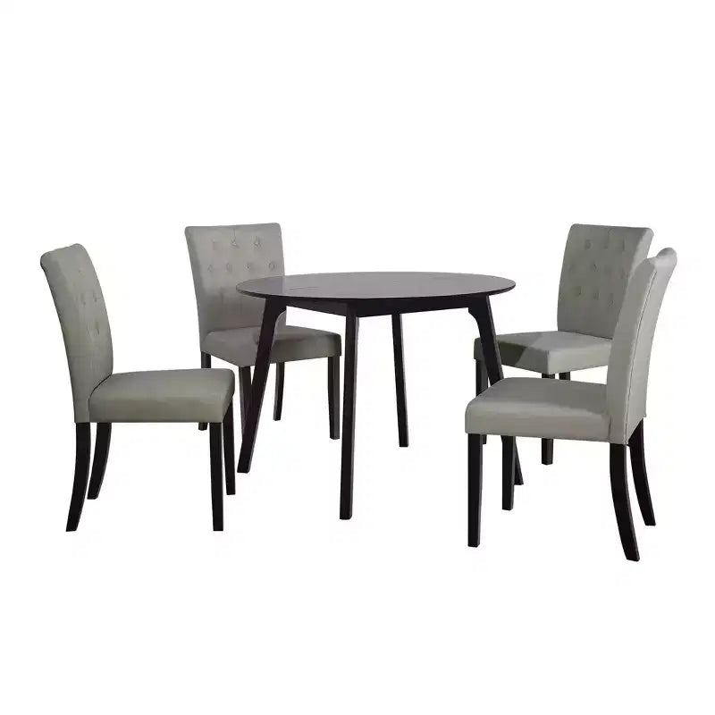 ChaletPosh Ensemble de salle à manger 5 pièces avec chaises de salle à manger déhoussables en lin